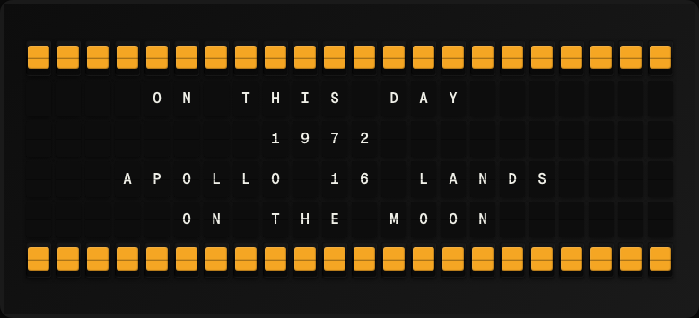 On This Day displayed on a split-flap board