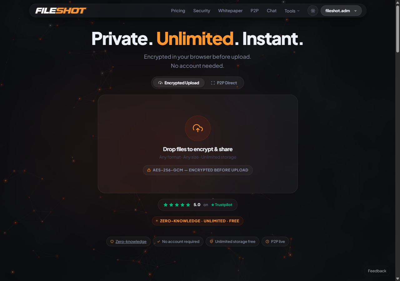 FileShot.io — zero-knowledge encrypted file sharing