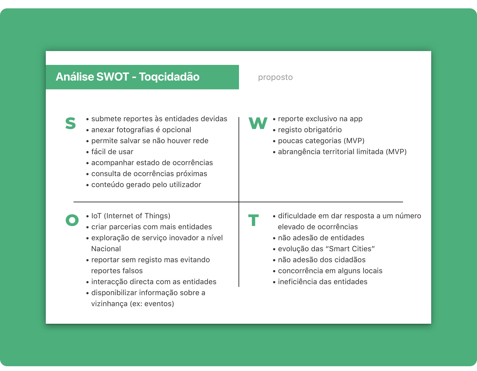 Toqcidadão’s SWOT