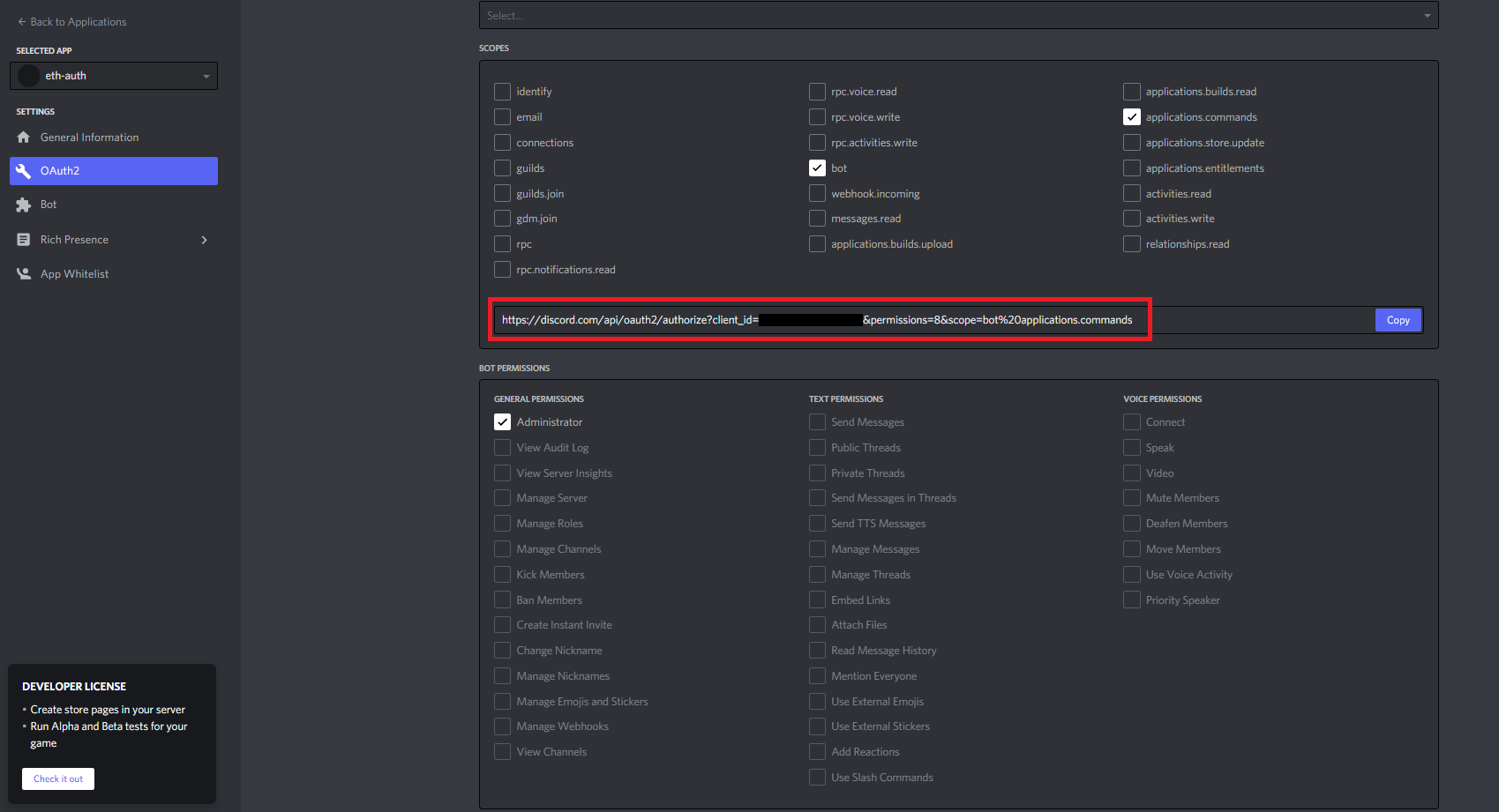 Discord OAuth2 Permissions