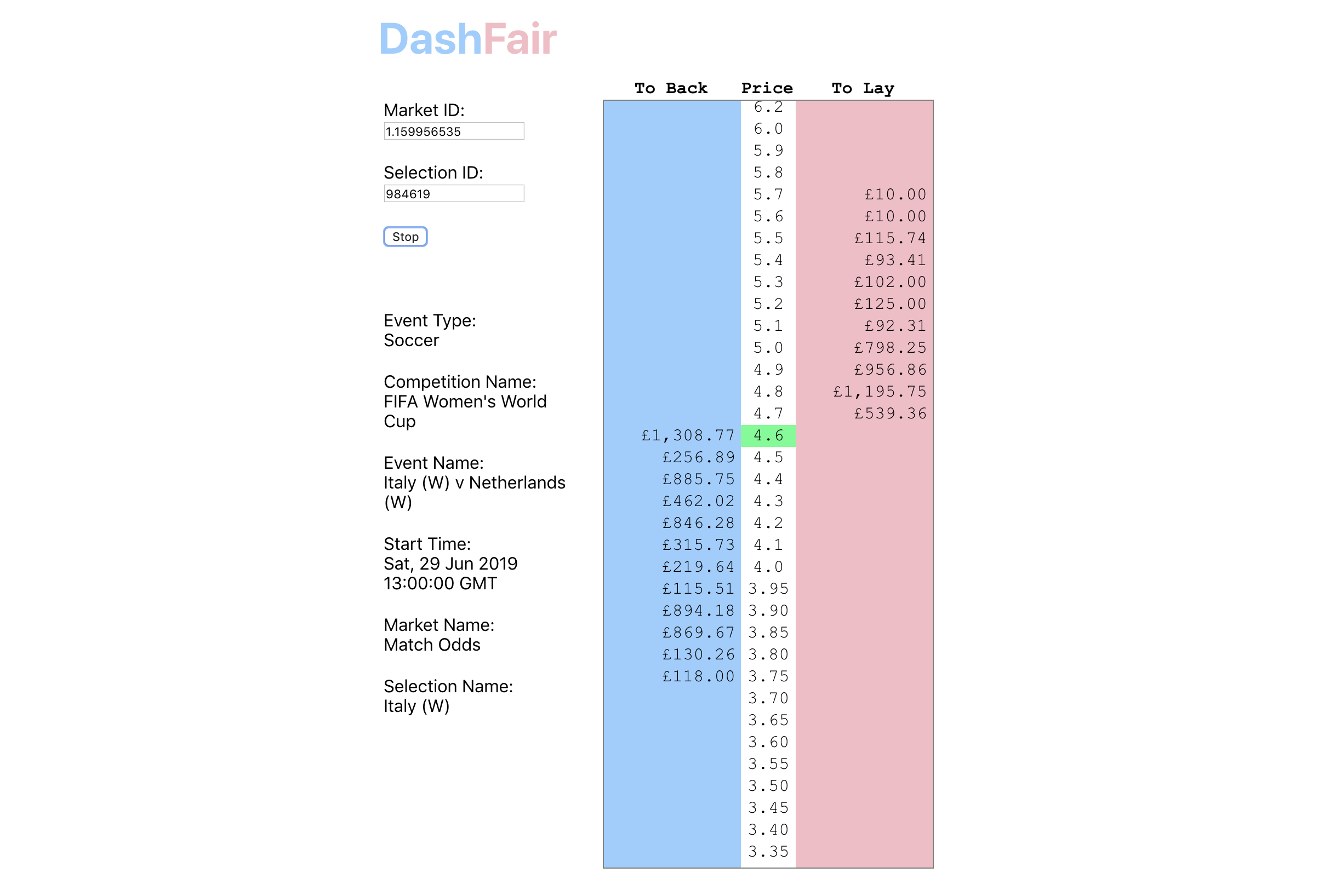 DashFair Screenshot