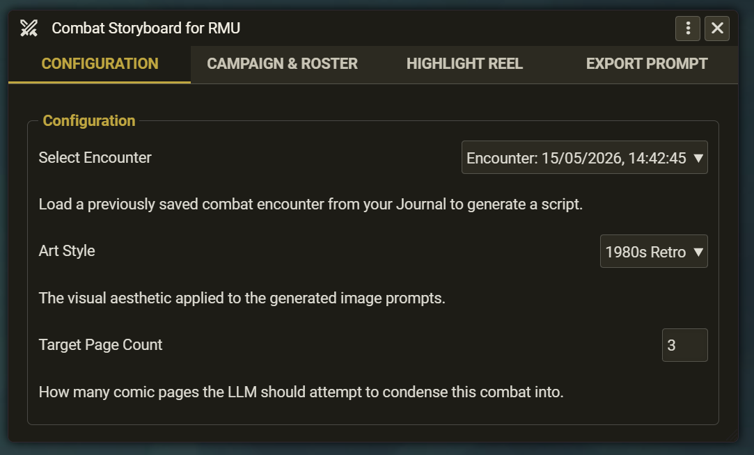 Configuration Tab