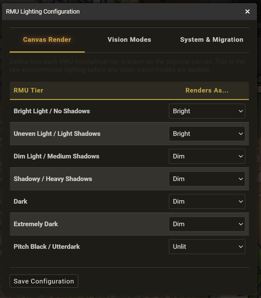 Canvas Render settings