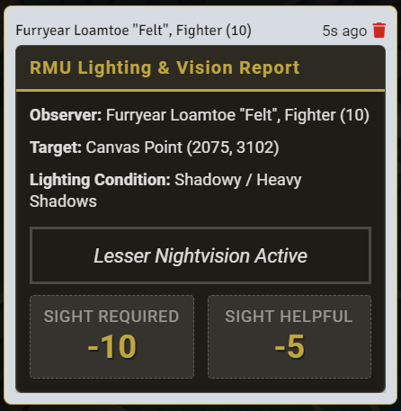 Chat Card output