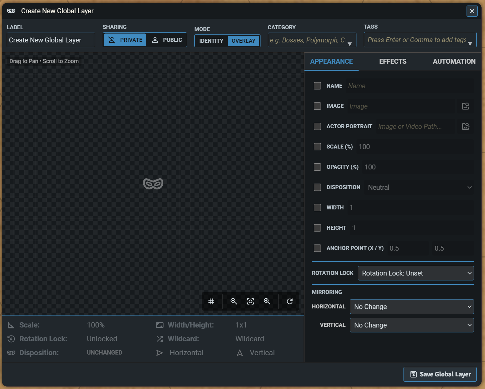 Visage Global Editor