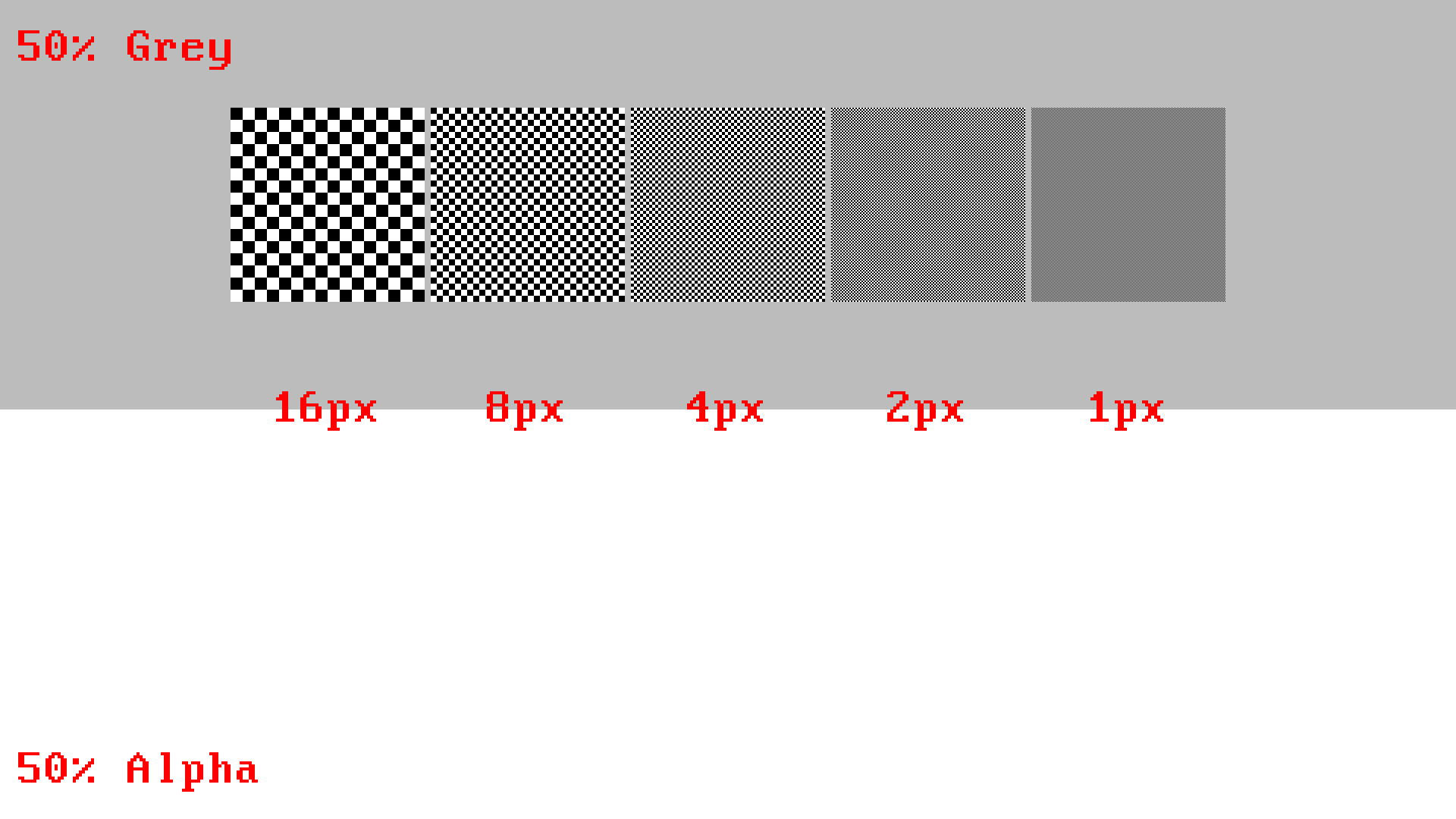 Test image of black-and-white and transparent-and-white checkerboards against a mid grey and mid alpha background