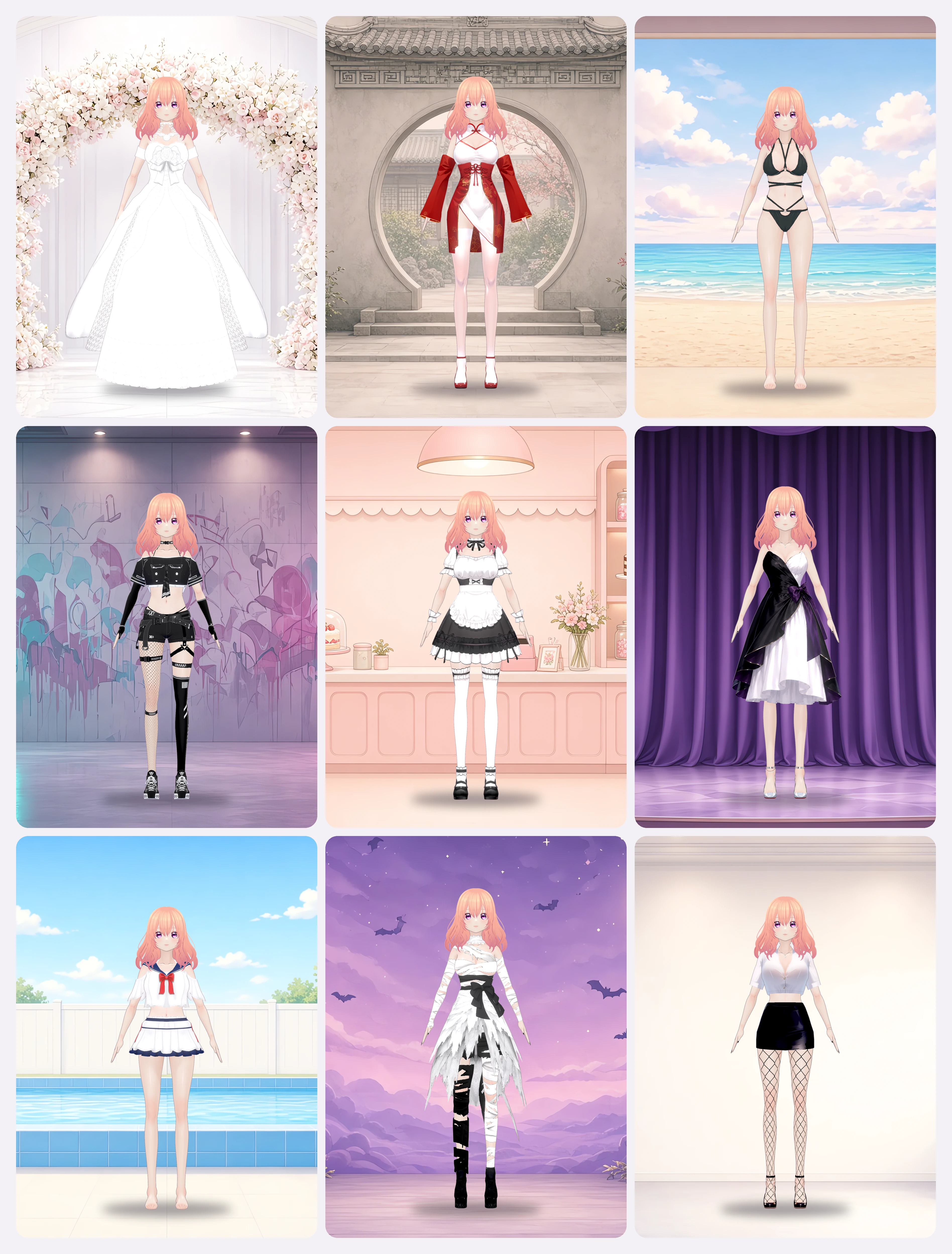 XiaoChun's 9 built-in outfits
