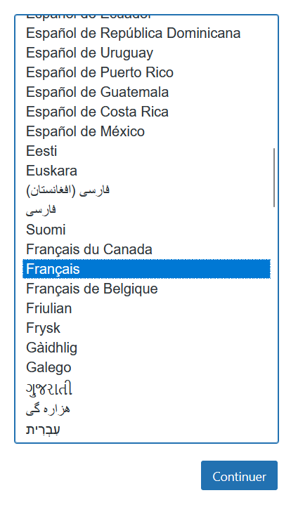 Installation étape 1