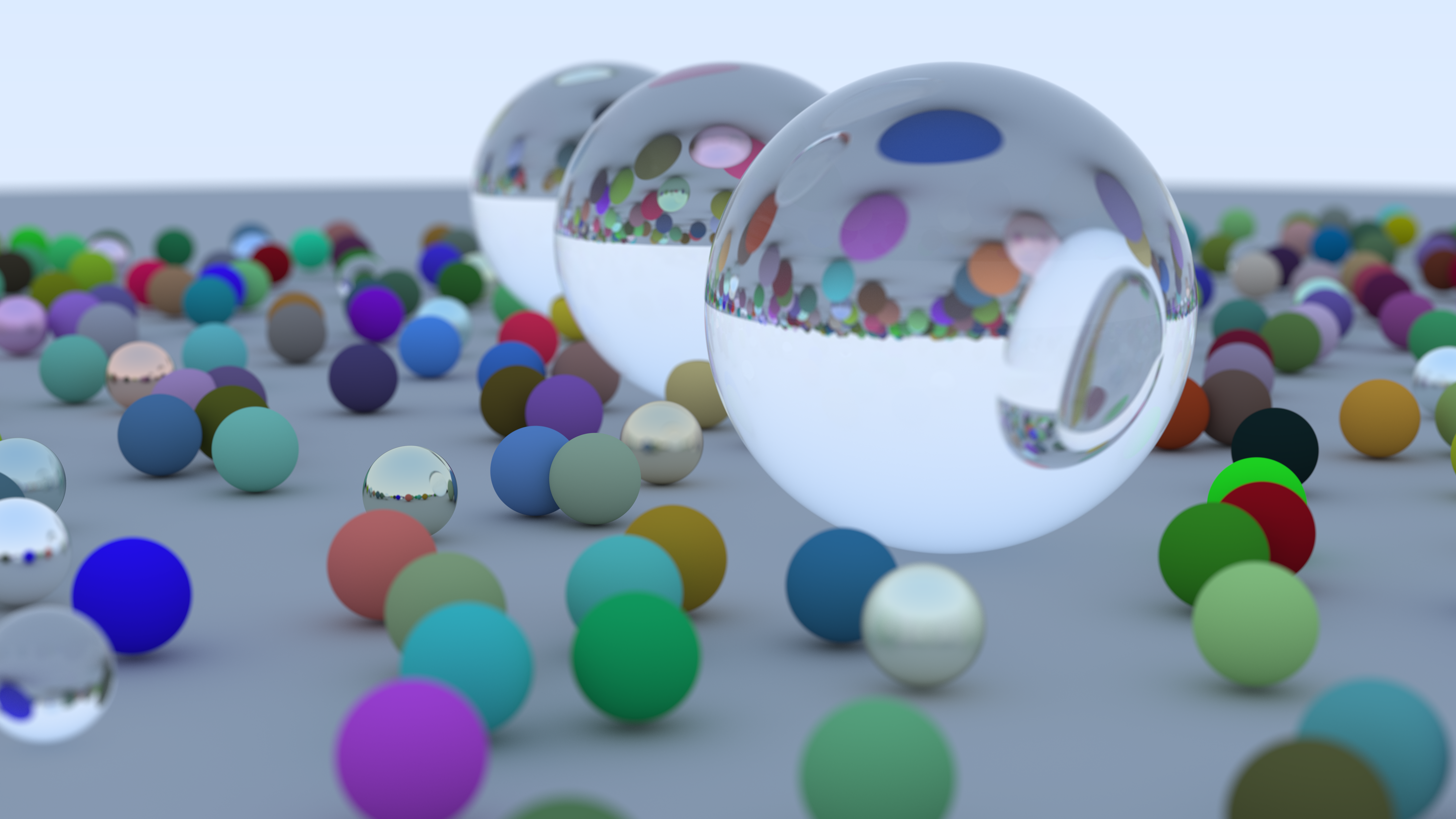 An 8K resolution render of a collection of spheres