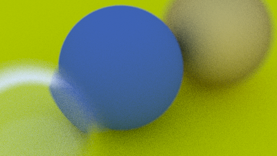 Three spheres, two of which are out of focus