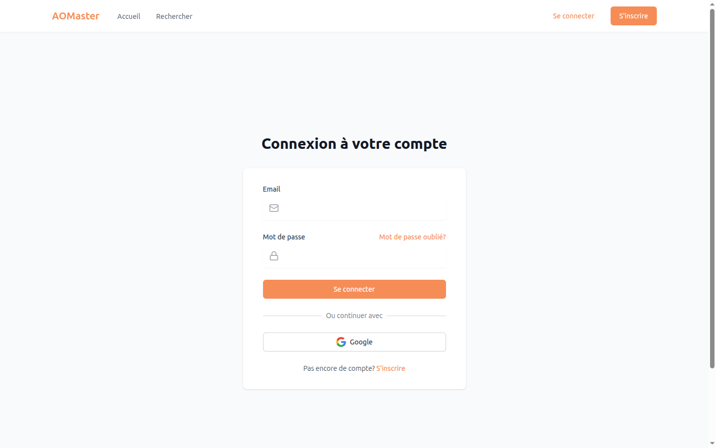 Page de connexion