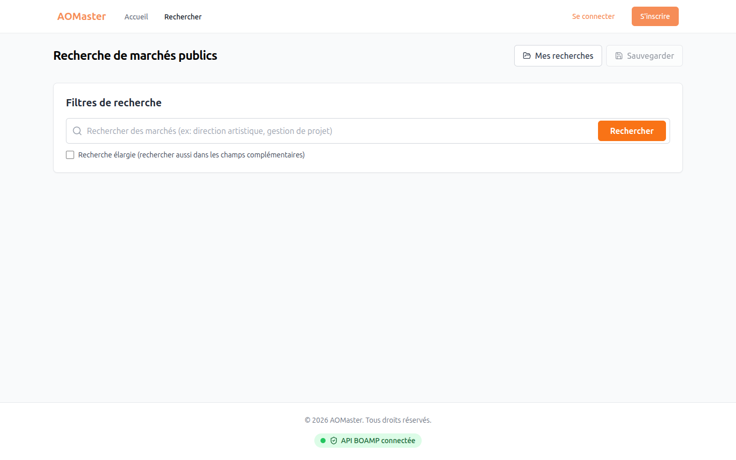 Page de recherche