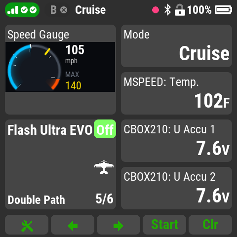 Speed Gauge double size, on the main screen
