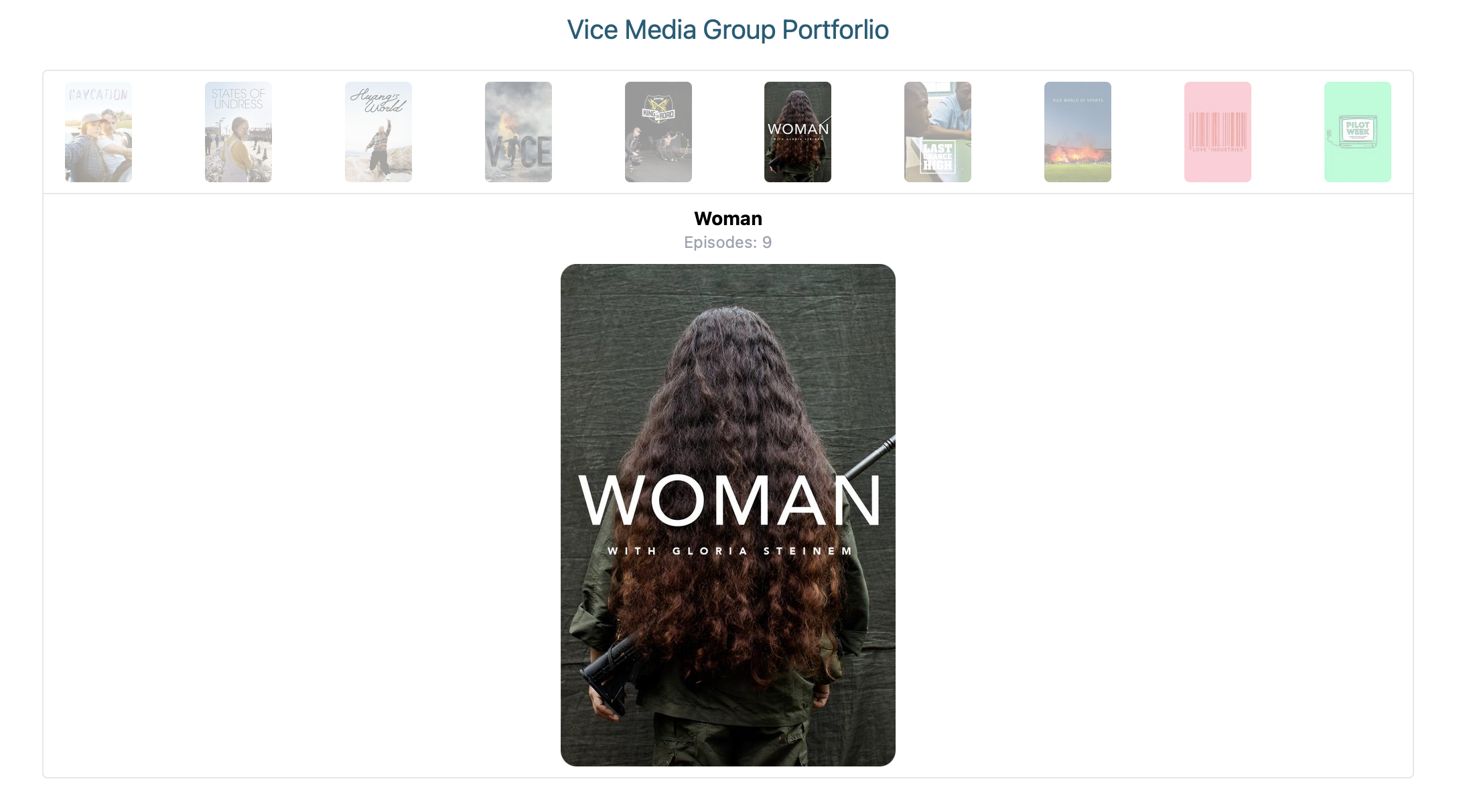 Vice Media Group Portforlio App Desktop