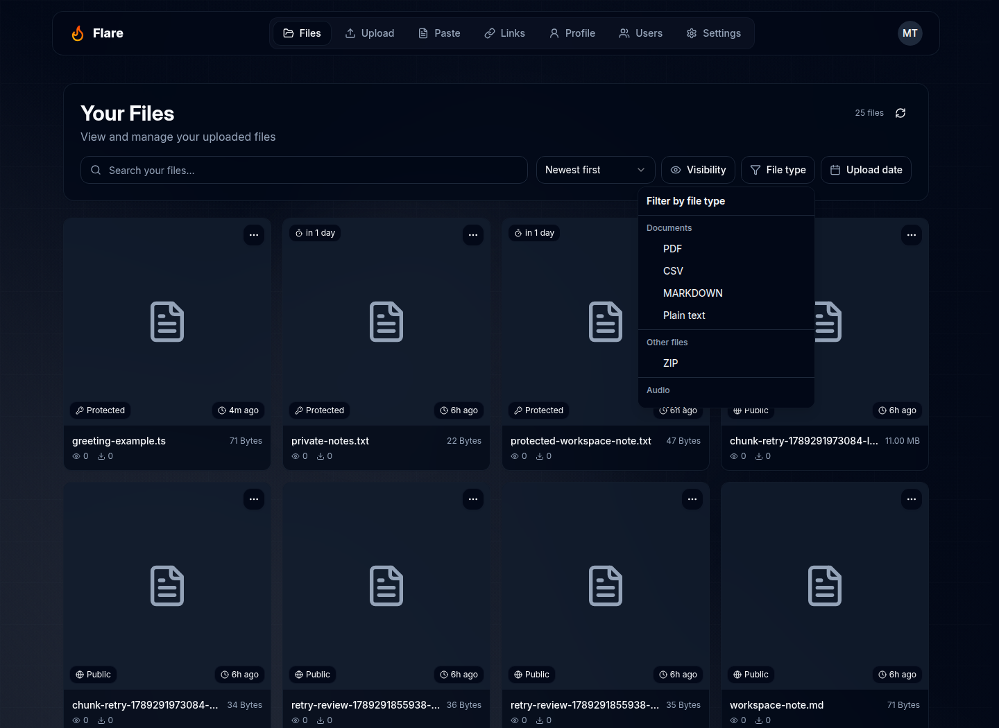 Files Type Filter