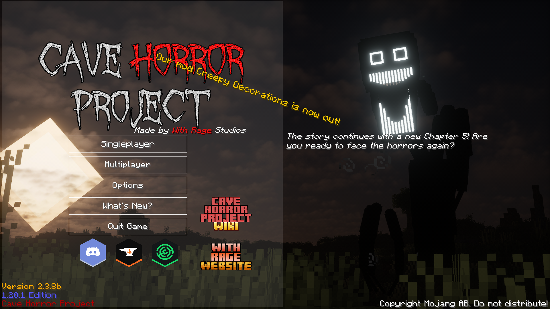 Cave Horror Menu