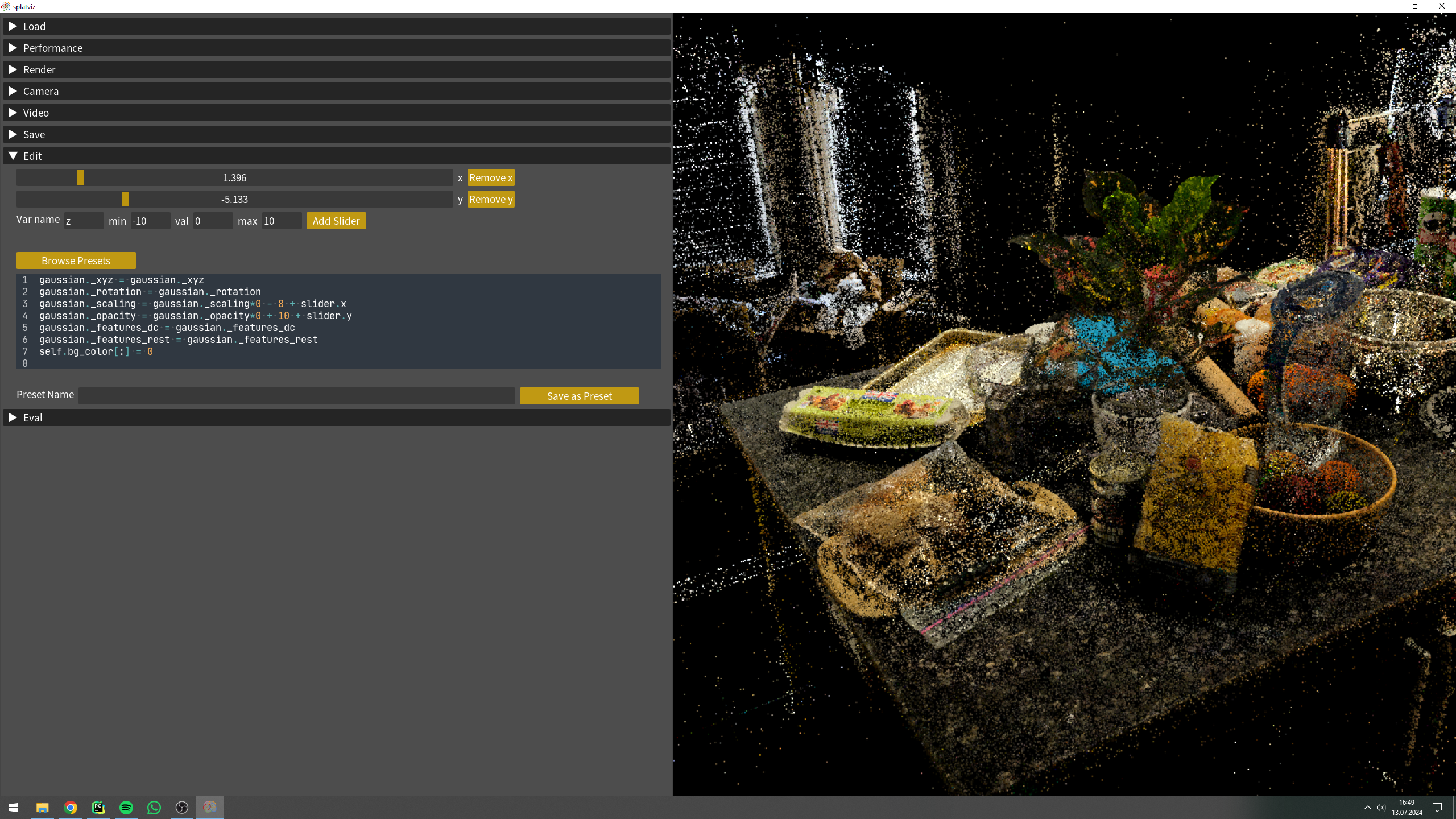 Edit widget