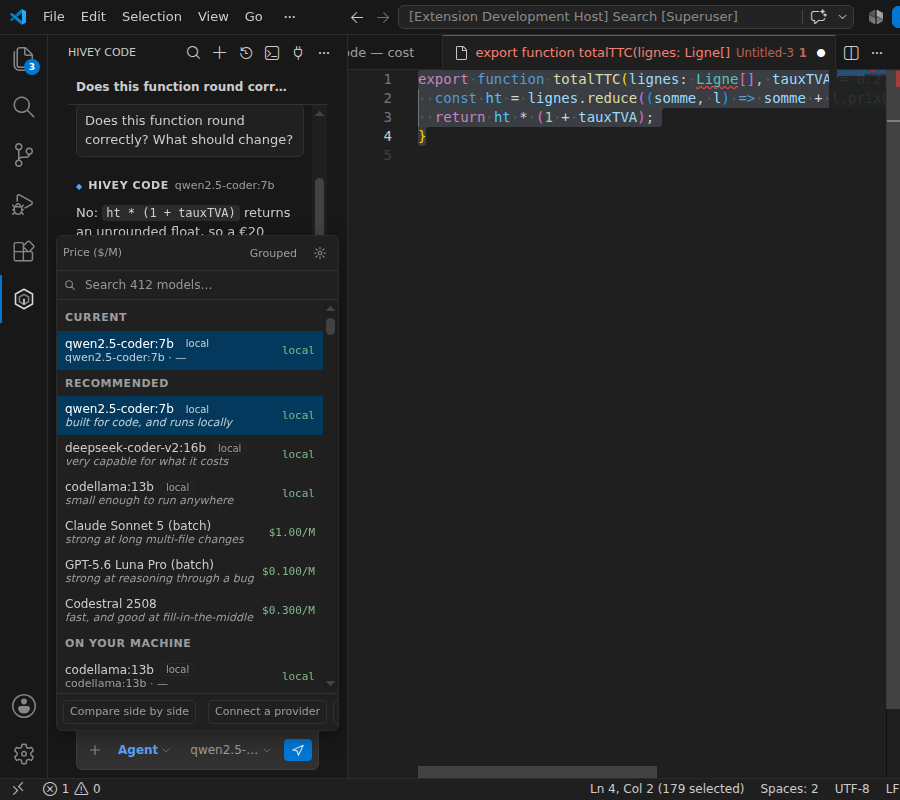 The model picker