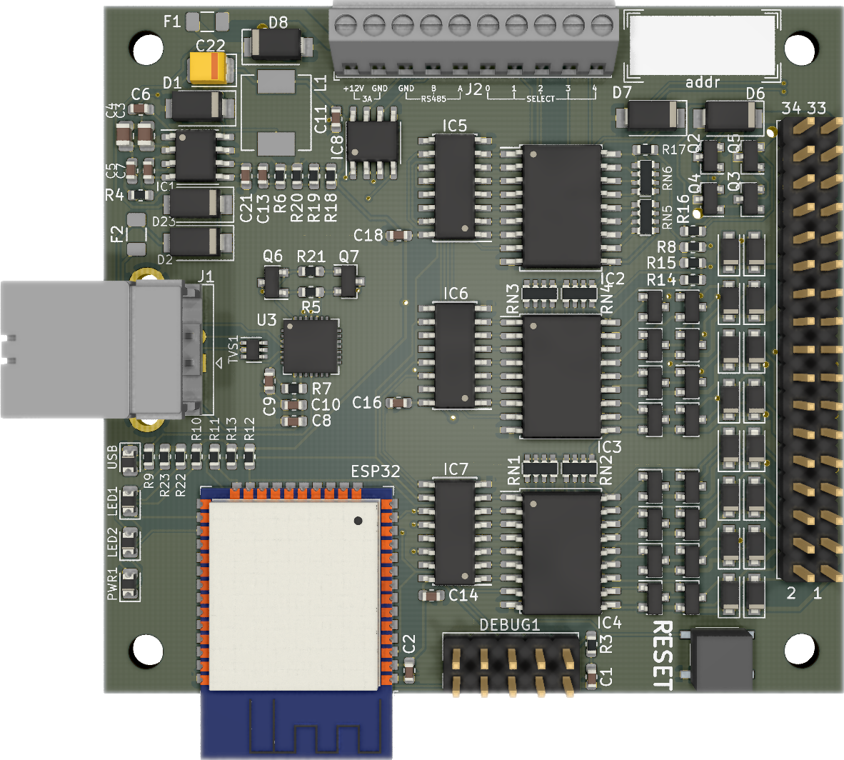 PCB 3D rendering