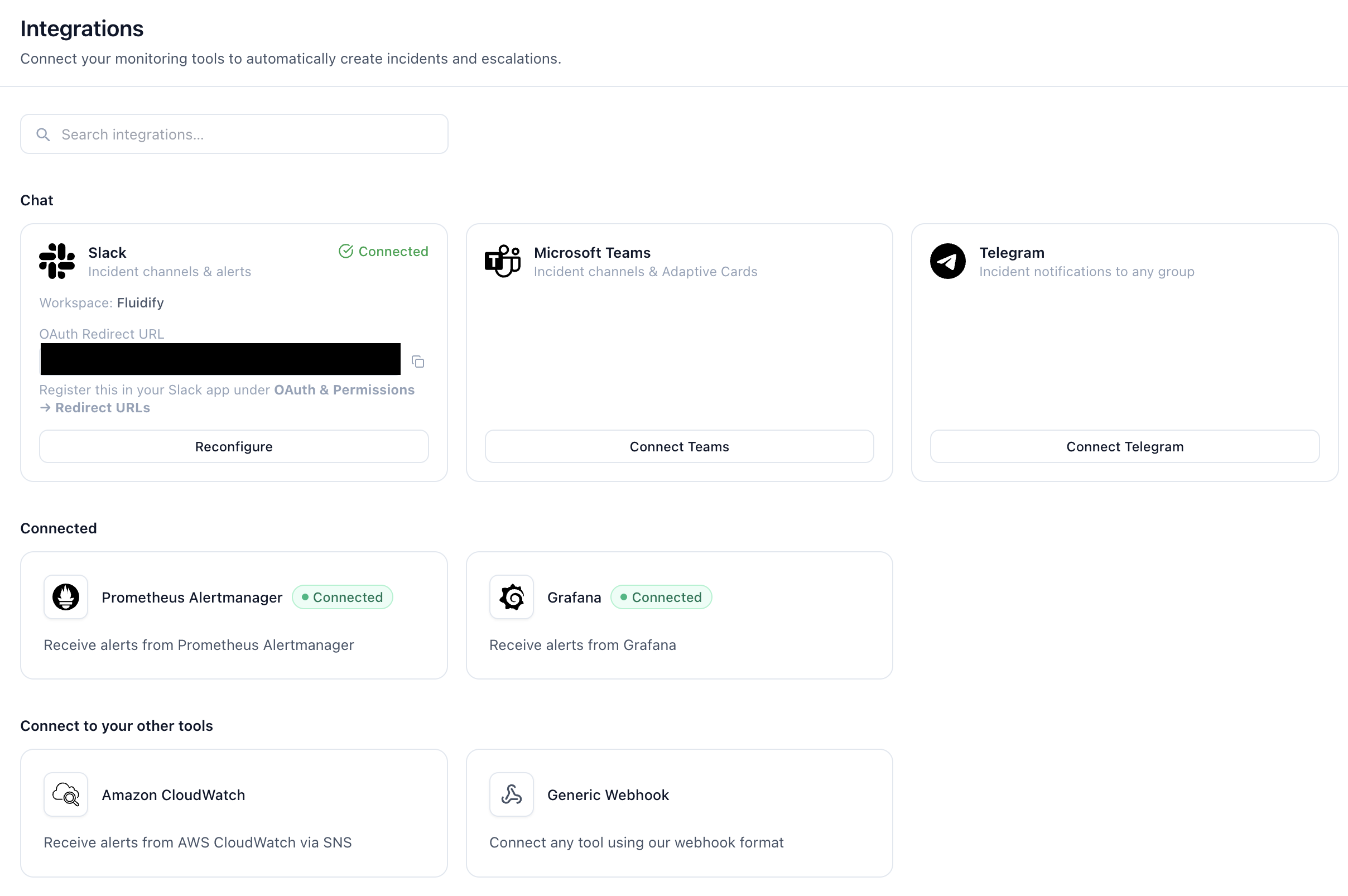Fluidify Regen integrates with your Prometheur, Grafan, Cloudwatch and other so many tools
