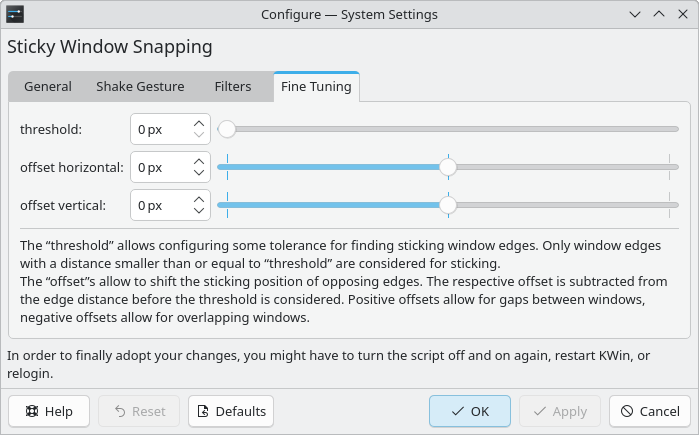 configuration dialog tab “Fine Tuning”