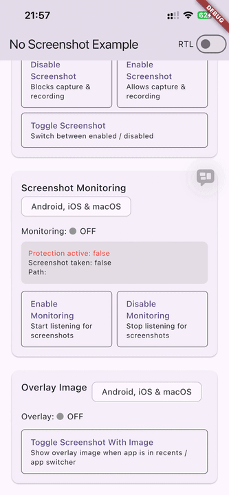 Screenshot monitoring on iOS