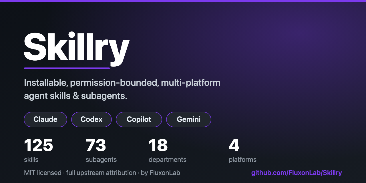 Skillry - multi-platform agent skills and agents