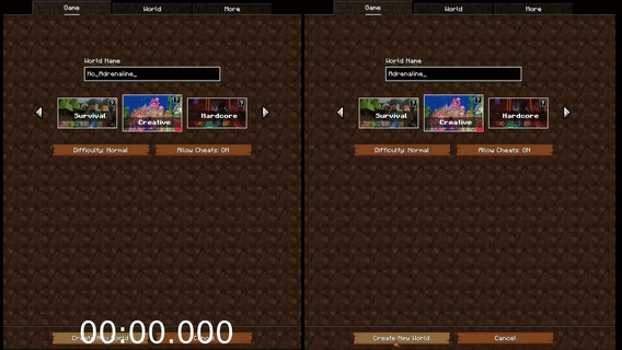 Adrenaline world generation