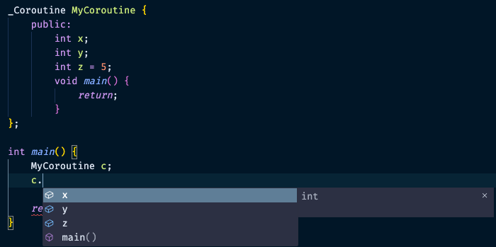 Code for coroutine completion
