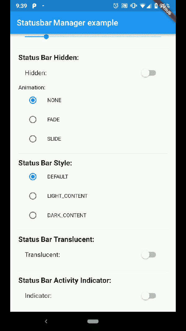 Demo App Android Status Bar hide
