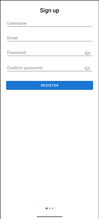 Fragment de création de compte utilisateur
