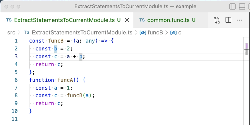 extract statement to target module