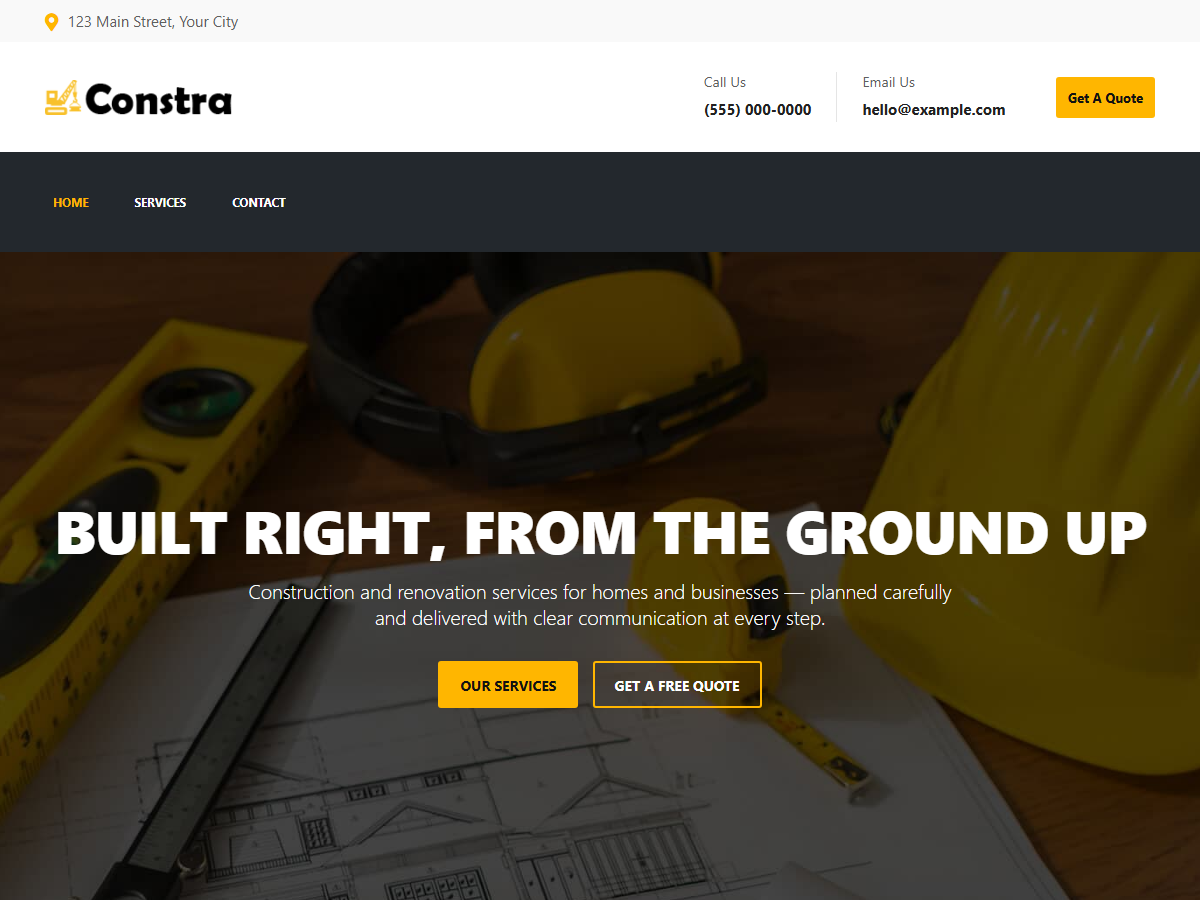 Constra template — live demo capture