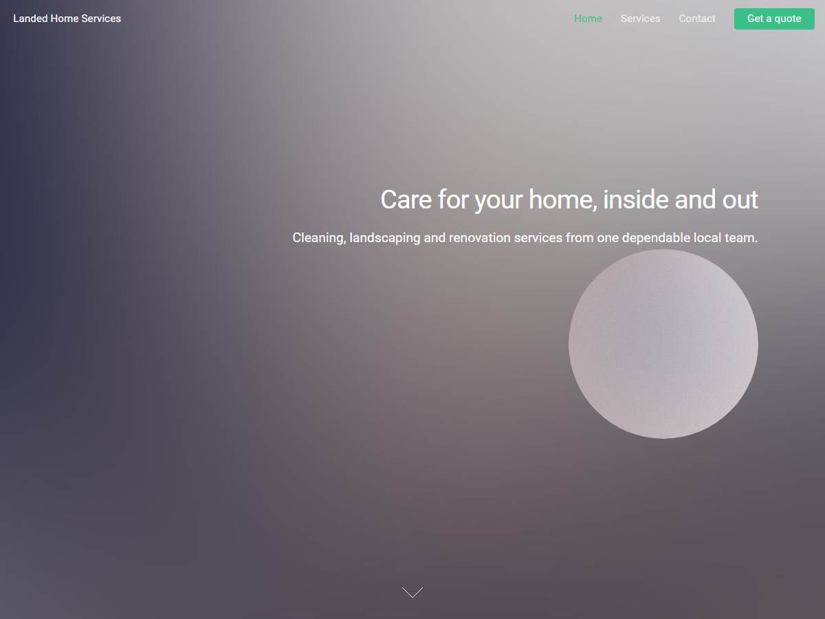 Landed template — live demo capture