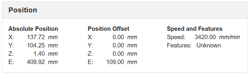 Position Change Info Panel