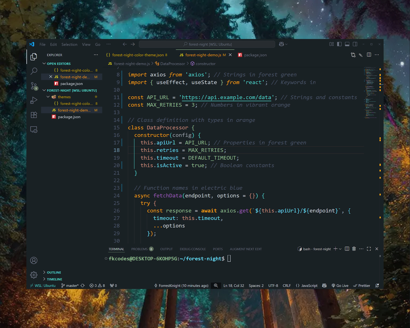 Forest Night Theme