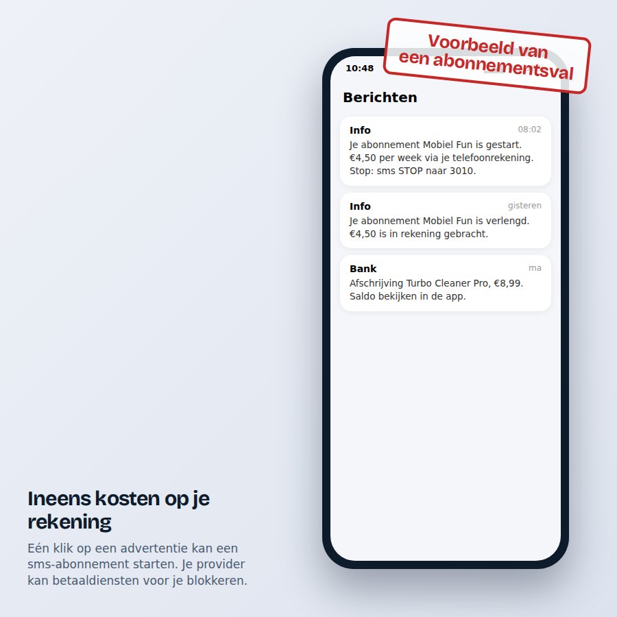 Voorbeeld van sms-berichten over een betaald abonnement