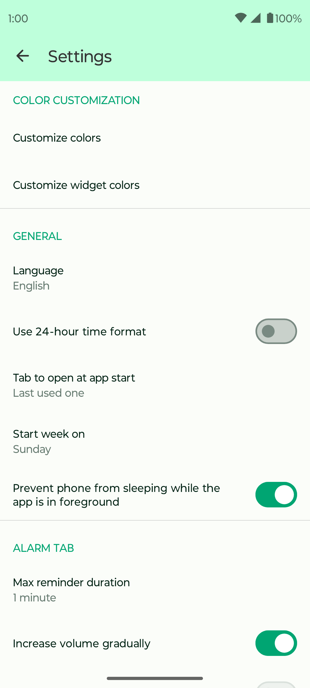 Screenshot 5 of Fossify Clock — opens full size