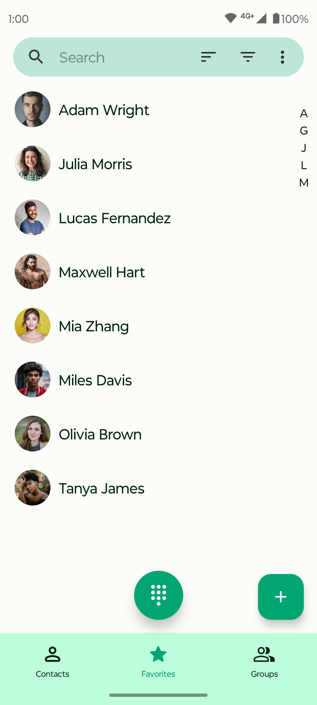Screenshot 4 of Fossify Contacts — opens full size
