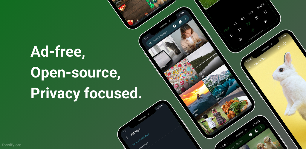 Fossify Gallery 的 Android 相册应用展示图