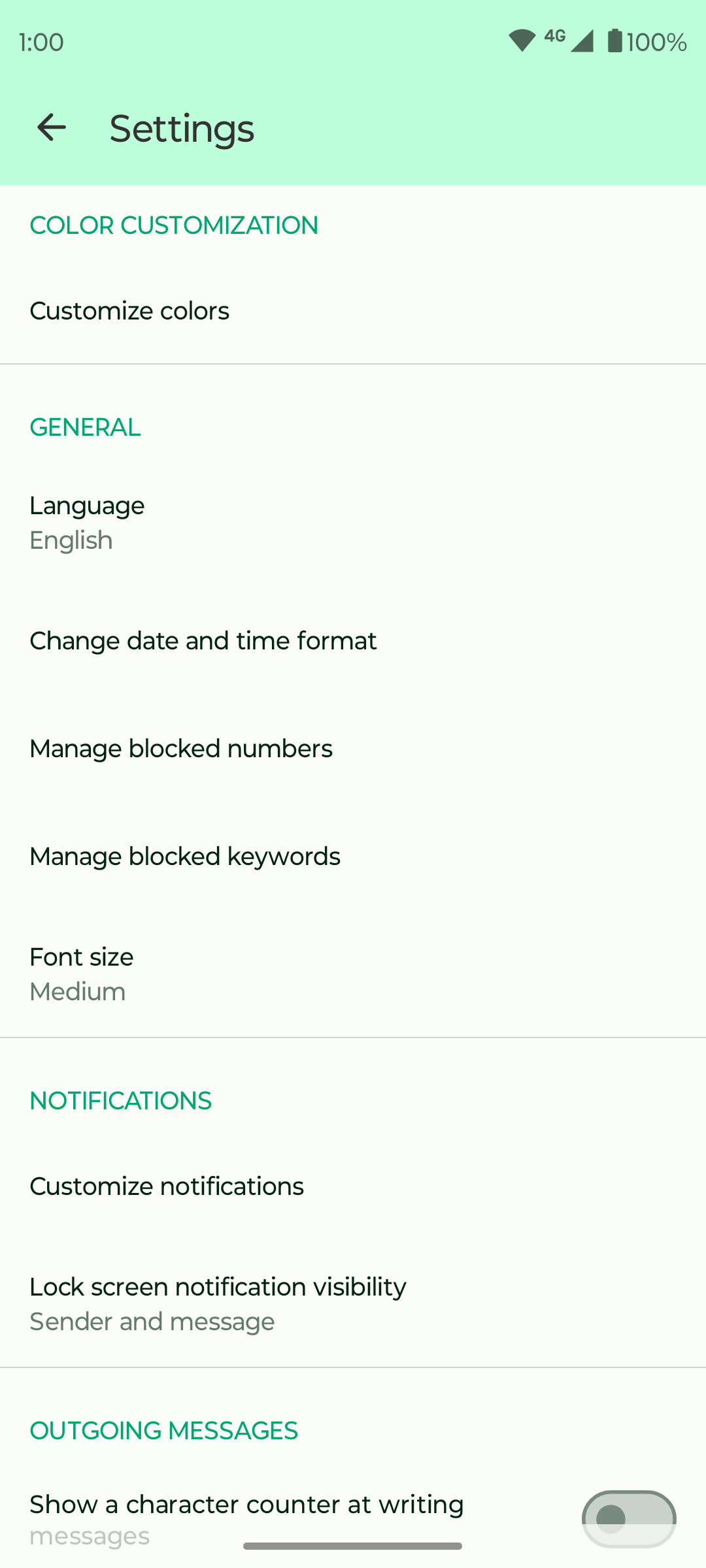Screenshot 5 of Fossify Messages — opens full size