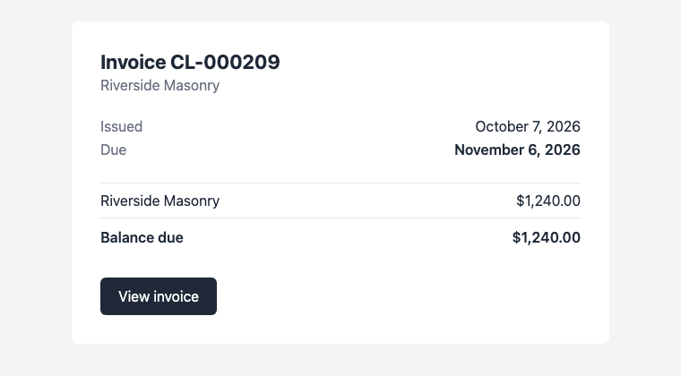 The invoice email