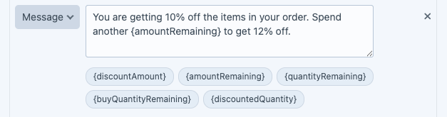Using tokens for dynamic message content