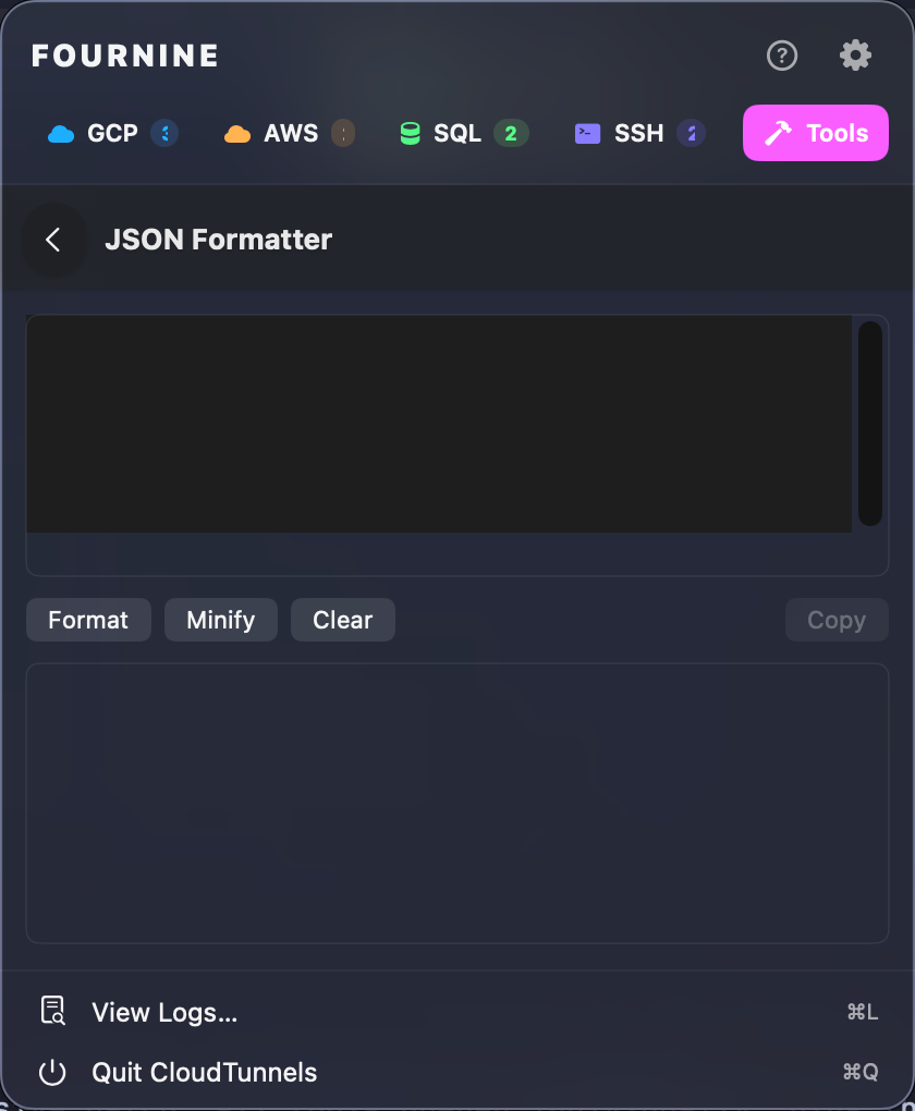 Tools tab