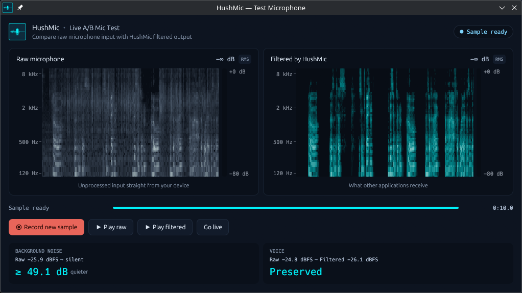 Screenshot of HushMic