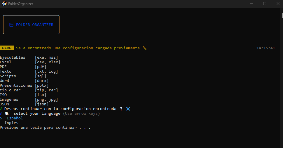 Reconfigure folders