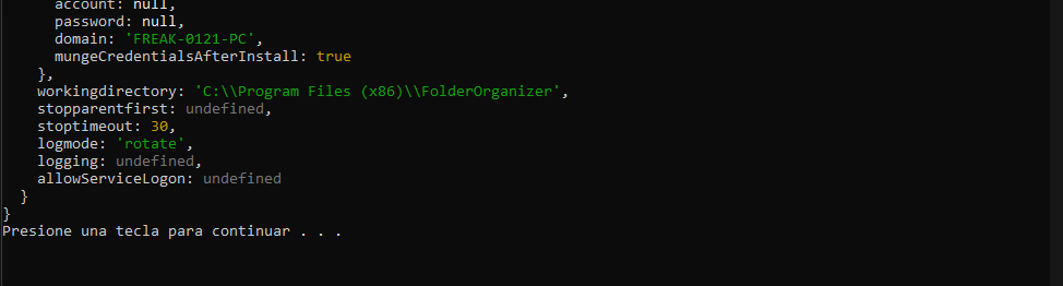 Create Windows Service prompt