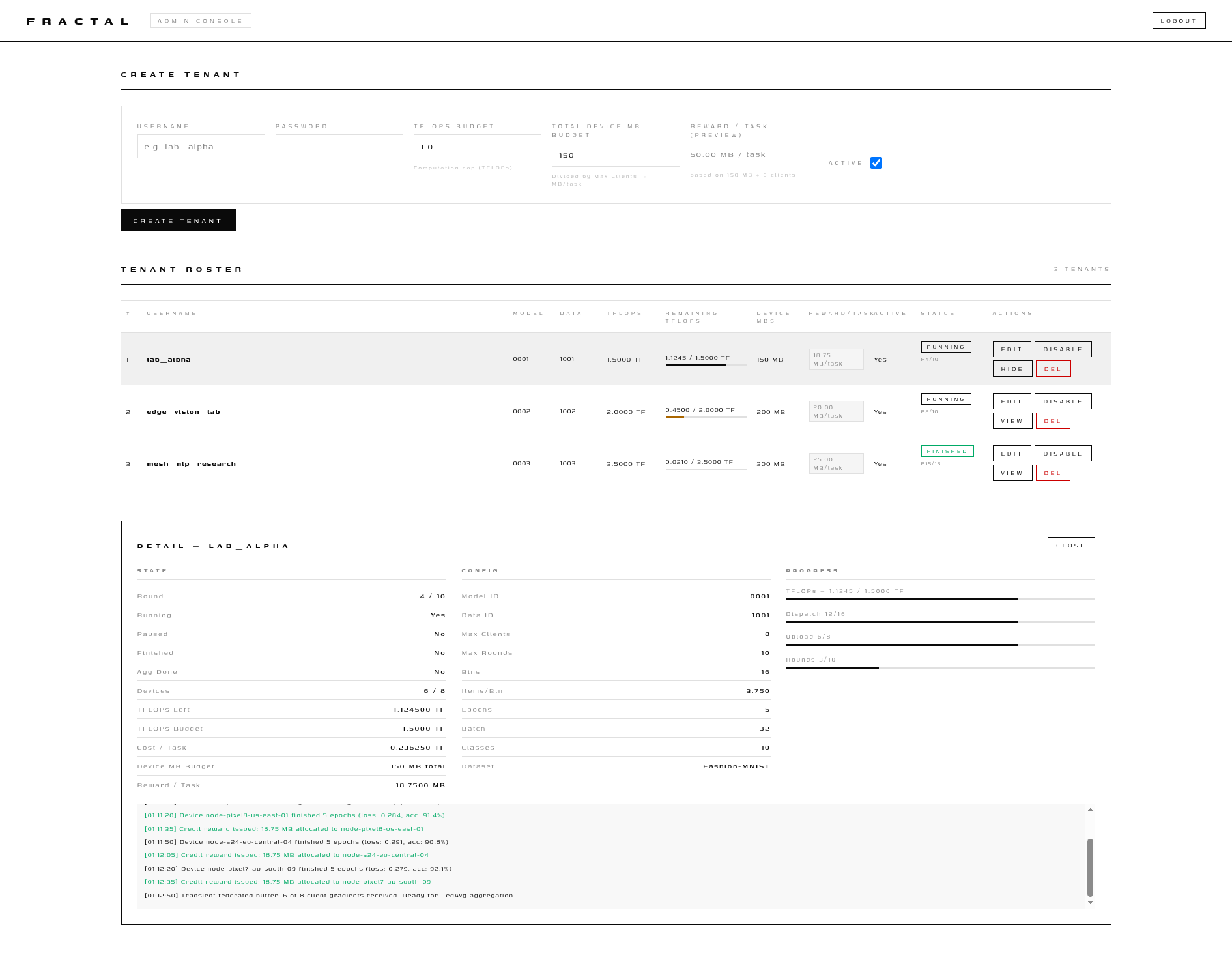 Admin Console