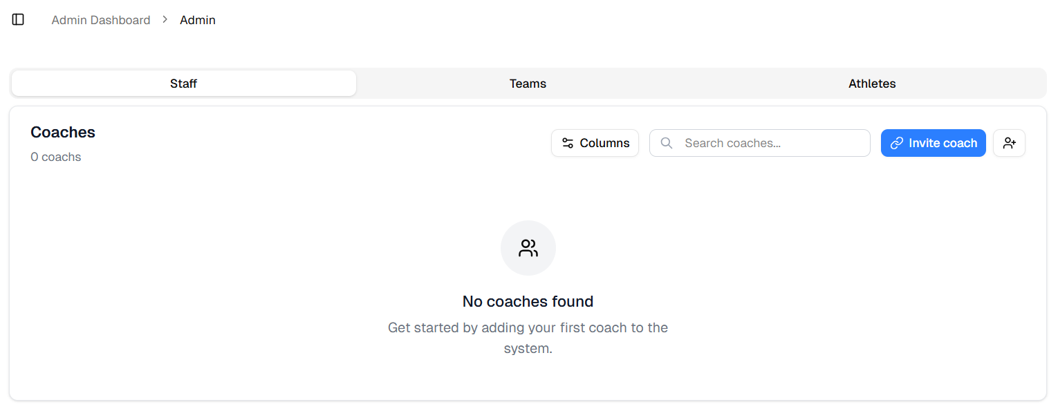 Invite coaches screen in fractall.fit showing invite link creation interface