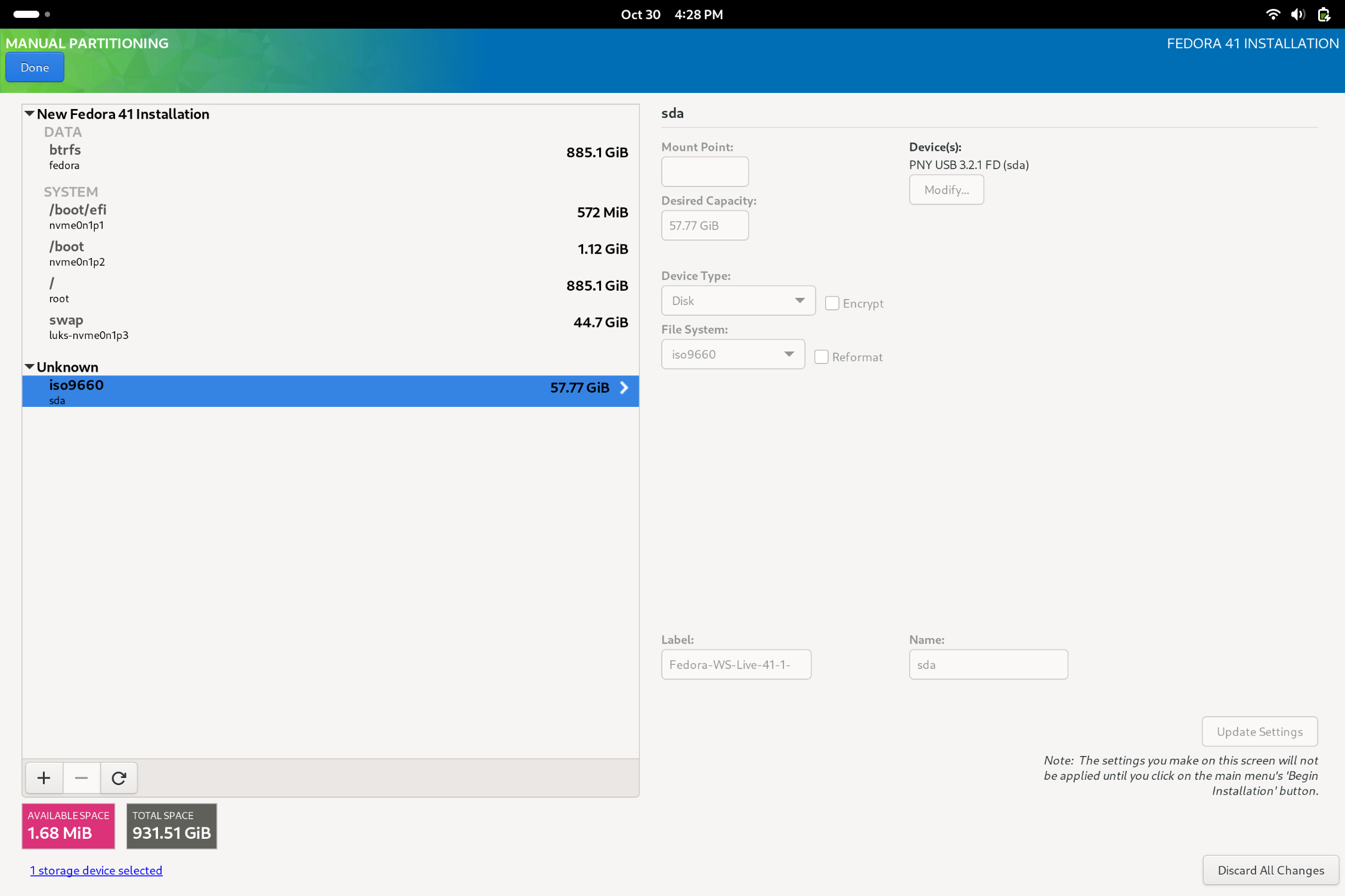 New Partition Layout